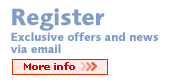 Register, Exclusive offers and news via email